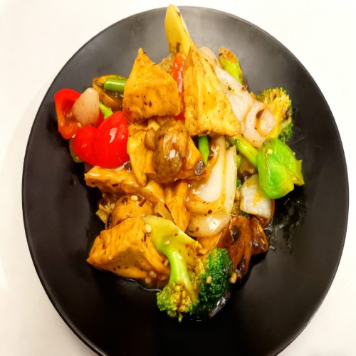 Tofu & Vegetable With Green Pepper & Black Bean Sauce 