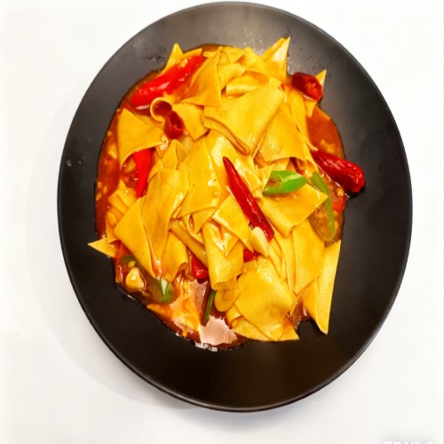 Shredded Tofu Sheet With Spicy Green Peppers 